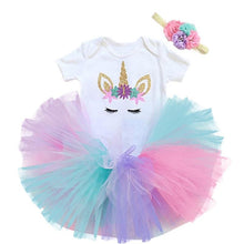 Load image into Gallery viewer, Modern Unicorn Party Girls Tutu Dress Toddler Kids Clothes Baby 1st Birthday Outfits For Girls
