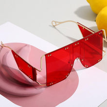 Load image into Gallery viewer, Luxury Modern NEW Fashion Square  Oversized and Big Frame Woman and Ladies SunglasseBrand Metal Rivet Trend Unique Female Eyewear Wth UV 400 Protection
