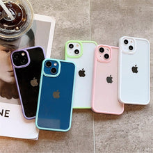 Load image into Gallery viewer, Unisex Cute Shockproof Silicone Bumper Phone Case For iPhone 14 11 12 13 Pro Max Colorful Transparent Protection Back Cover Silicone Protective Cover For iPhone
