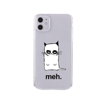 将图片加载到图库查看器，Cute Cartoons Black Cat Transparent Phone Cover For Iphone 14 14promax 14plus 13promax 13 12 11 Shockproof Clear Phone Case Adorable Soft Girls Print Cat Design Clear Cute Flexible Silicone Phone Case
