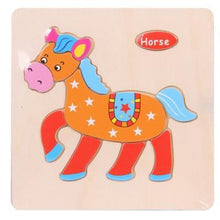 将图片加载到图库查看器，Baby Toys Wooden 3D Puzzle Cartoon Animal Intelligence Kids Educational Brain Teaser Children Tangram Shapes Learning
