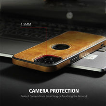 Load image into Gallery viewer, Ultra Thin Slim Leather Phone Case For iPhone 13 Pro Max 12 Pro Max 14 Shockproof Bumper Soft Business Back Cover Back Cover Case Shockproof Camera and Screen Protection PU Leather Case for iPhone
