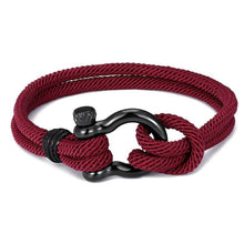 将图片加载到图库查看器，Modern Elegant Rope Luxury Navy Style Camping Bracelet For Men And Women With Black Stainless Steel New Fashion
