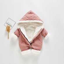 将图片加载到图库查看器，Modern Elegant Winter Children's baby Plush Thickened Cotton Jumpsuit Jacket For New Baby  Boys and Girls
