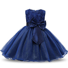 Load image into Gallery viewer, Luxury Modern Designer Baby Girls Flower Gowns Baptism Princess tutu Birthday Dress WIth Big Bow On Back
