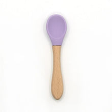将图片加载到图库查看器，2PCS  Bamboo Training Spoons Organic Soft Baby Feeding Silicone Tip Spoon Scoop Easy Grip Handle Toddlers Infant Gifts For Parents And Baby Boys Or Girls
