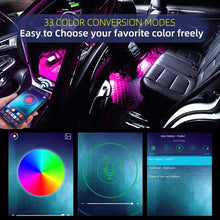 Load image into Gallery viewer, Lights LED Car Strip Lights with Two-Line Waterproof Design RGB LED Strip Light With USB Wireless Remote Music Control Multiple Modes For Auto Car
