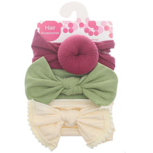 Load image into Gallery viewer, Fashion Baby Nylon Bow Headband Newborn Bowknot Round Ball Head wrap Flower Turban Girls Hair Bands Bow For Kids
