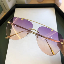 Load image into Gallery viewer, Metal Rimless Sunglasses for Men and Woman  Mirror Fashion  Trendy Pilot  Sun Glasses UV Protector Gradient Eyewear
