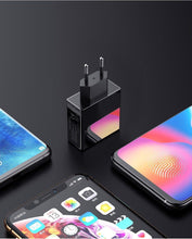 将图片加载到图库查看器，3 Port USB Phone Charger LED Display EU Plug Total Max 3A Smart Fast Charger Mobile Wall Charger For Smartphones
