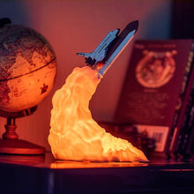 Load image into Gallery viewer, Kids Popular Space Shuttle Lamp and Moon lamps In Night Light By 3D Print For Space Lovers Rocket Lamp
