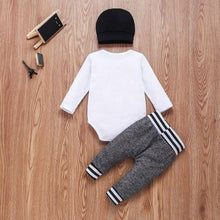 Load image into Gallery viewer, Infant Baby Boy Clothes Sets Long Sleeve Romper Pant Hats Outfit Clothes Set for Baby Kids
