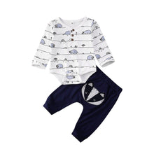 将图片加载到图库查看器，Luxury Modern Trend Style Newborn Baby Boy Girl Fox print Tops Romper Long Pants Autumn Outfits Clothes For Girls And Boys
