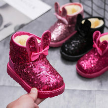 将图片加载到图库查看器，Warm Kids Snow Boots For Children New Toddler Winter Princess Cartoon Shoes Non-slip Flat Round Toe Girls Baby Lovely Boots
