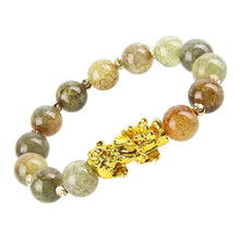 将图片加载到图库查看器，Obsidian Stone Beads Bracelet For Men and Women Unisex Wristband Gold Black Pixiu Wealth and Good Luck Bracelet Design
