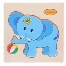 将图片加载到图库查看器，Baby Toys Wooden 3D Puzzle Cartoon Animal Intelligence Kids Educational Brain Teaser Children Tangram Shapes Learning
