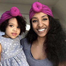 将图片加载到图库查看器，Trend New Mother &amp; Baby Hat Soft Cotton Turban Hat Baby Elastic Toddler Infant Cap For Girls and Women
