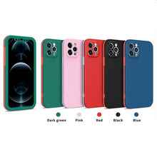 Load image into Gallery viewer, Full Cover Protective Phone Case For iPhone 12 Mini 11 Pro XS Max X XR 6 7 8 Plus Soft Silicone Shockproof Cover Full Body  Anti-Shock Protection Drop Protection Silicone iphone Cover
