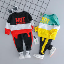 Load image into Gallery viewer, Baby Boys Costume Letter Tracksuit Tops Pants 2PCS Children Boy spring Outfits In Modern Sport Deisgn Made for Kids

