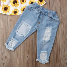 Load image into Gallery viewer, 3 Pcs Outfit Clothes Cute   Sunflower Top  Pants  Fashion Casual Suit Perfect For Baby
