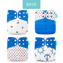 Load image into Gallery viewer, 4PCS/SET Washable Eco-friendly Diaper Ecological Adjustable Nappy Reusable Cloth Diapers Set For Baby and Kids
