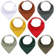 Load image into Gallery viewer, 8PCS/SET Pack Baby Bandana Organic Absorbent Soft Cotton Drool Bibsfor Teething And Feeding Bib For Baby and Kids Feeding

