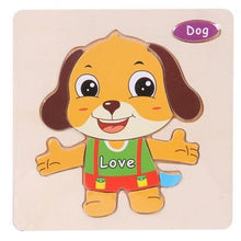 将图片加载到图库查看器，Baby Toys Wooden 3D Puzzle Cartoon Animal Intelligence Kids Educational Brain Teaser Children Tangram Shapes Learning
