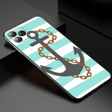 将图片加载到图库查看器，Anchor Boat Ship Wheel Phone Case For iPhone 13 12 Mini 11 Pro XS Max XR X 8 7 6S 6 Plus 5S 5 SE 2020 Black Cover Custom Anchor Hard Back Cover Case

