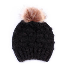 将图片加载到图库查看器，Infant Baby Boy Girl &amp; Mom Winter Knit Warm Soft Beanie Hat Hairball Cap for Adult Children Family Matching Caps Hats
