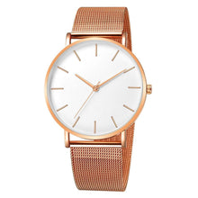 将图片加载到图库查看器，STEVVEX Women Watch Rose Gold  Style Women's Mesh Belt ultra-thin Fashion para Luxury Wrist Watches For Women and Girls
