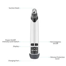 Load image into Gallery viewer, Hot Compress Blackhead Remover Vacuum Suction Acne Pore Cleaner Electric Nose Face Deep Cleansing Skin Care Device Birthday Gift
