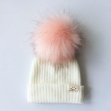将图片加载到图库查看器，Winter Baby Boy Girl Artificial Pompom Knitted Hat Toddler Kids Caps With Pompon for Newborn
