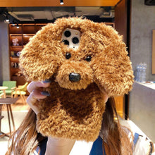 Load image into Gallery viewer, Fashion Luxury Cute Fuzzy Furry Wool Plush 3D Cute dog Plush fur phone Case For iphone 12 13 Mini 11 pro Max 6 6S 7 8 Plus X XR XS Winter Warm fur Soft Cover
