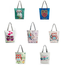 Load image into Gallery viewer, Miyahouse Lovely Owl Printed Women's Casual Tote Large Capacity Canvas Female Shopping Bag Ladies Shoulder Handbag Beach Bag
