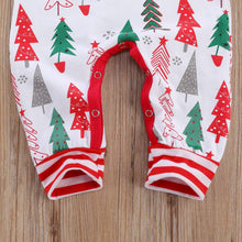 Load image into Gallery viewer, Newborn Baby Girl/Boys Christmas Long Sleeve Round Neck  Tree print Romper for Infant In New Year Design
