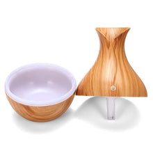 Load image into Gallery viewer, Essential Oil Diffuser 130ml Wood Grain Vase-Shaped  Aromatherapy Cool Mist Humidifier With 7 Colors LED Lights &amp; Waterless Auto Shut-Off For Home Office

