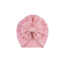 Load image into Gallery viewer, Handamde Elegant Baby Hats for Girls Big Bow Turban Hat Newborn  Baby Beanie Cap Solid Color Style
