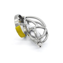 Load image into Gallery viewer, Stainless Steel Male Chastity Device with Catheter,Cock Cage,Chastity Belt,Penis Ring,Virginity Lock,Adult Game,Cock Ring A143
