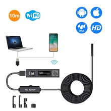 将图片加载到图库查看器，WIFI Endoscope Camera HD 1200P 10/5/3.5/2/1M Mini Waterproof Hard Wire Wireless 8mm 8 LED Borescope Camera For Android IOS Mac W
