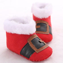 将图片加载到图库查看器，Unisex Baby Shoes Baby Boys Girls Winter Warm Santa Claus First Walkers Cute Christmas Baby Boots
