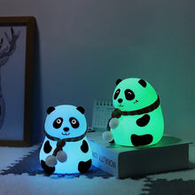 Load image into Gallery viewer, Night Light for Kids, 7-Color Silicone Big Eyes Panda Nursery Lights, USB Rechargeable LED Lamp for Girls and Boys Bedrooms
