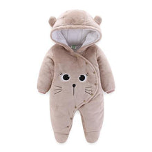 将图片加载到图库查看器，Newborn Winter Hoodie Baby Rompers Outwear Infant Baby Jumpsuit 3M -12M For Girls and Boys Winter Romper
