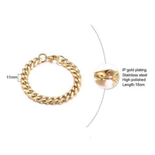 Load image into Gallery viewer, Men's Bracelet Curb Cuban Link Chain Stainless Steel Mens Womens Bracelets Bangle Gold Tone No Fade
