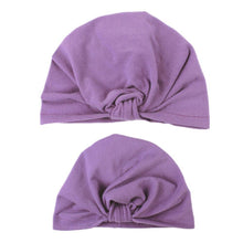 将图片加载到图库查看器，Modern popular Mother and Daughter Turban Headband Set Girls Headwear Mother and Baby Turban Headbands Set Lovely Knot Beanie Baby Hair Accessories
