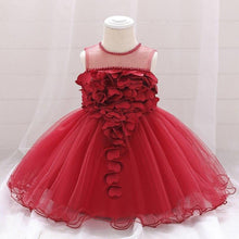 将图片加载到图库查看器，Luxury Modern Designer Toddler Baby Girl Infant Princess Lace Tutu Dress Baby Girl Wedding Dress Kids Party Dress
