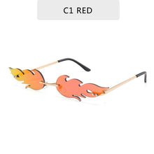 Load image into Gallery viewer, NEW 2021 Fashion Fire Flame Sunglasses For Women With Brand Design Rimless Wave Eyewear Luxury Trending Narrow Style
