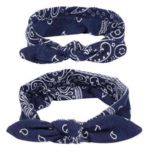Load image into Gallery viewer, Luxury Modern Bow For Mother and Baby Headband Turban Rabbit Ears Elastic Hair Bands Retro Print Parent-Child Hair Accessories
