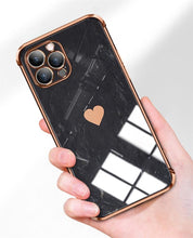 Load image into Gallery viewer, Luxury Shockproof Soft Case For iPhone 13 12 11 Pro Max XS XR X R 8 7 Plus iPhone12 12Pro iPhone11 Marble Texture Covers  Luxury Love Phone Case Cute Side Small Heart Pattern Soft Shockproof Full Lens Case for iPhone
