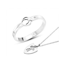 Load image into Gallery viewer, Fashion Concentric Lock Key Titanium Steel Stainless Steel Luxury Jewelry Bracelet and Necklace Couple Sets For Women
