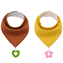 Load image into Gallery viewer, 100% Organic Cotton Super Absorbent And Soft Unisex Baby Bandana Drool Bibs And Teething Toys For Newborn
